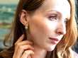 Gold Pearl and Diamond Earring wearing