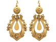 Antique Pearl Drop Earrings in Gold