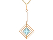 Edwardian Gold Aquamarine Pendant Necklace