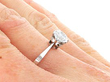 1.5 carat Diamond Solitaire Platinum Ring on Finger