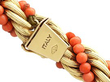 18k Yellow Gold and Coral Rope Necklace hallmarks
