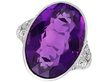 Antique 1920s Oval Amethyst Ring in Platinum
