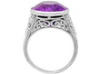 setting of Antique 1920s Oval Amethyst Ring