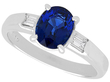 Oval Sapphire Ring with Diamond Shoulders for Sale