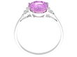 setting of Pink Sapphire Engagement Ring with Baguette Diamonds