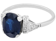 antique Oval Sapphire Engagement Ring in Platinum
