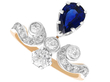 Sapphire and Diamond Tiara Ring in Gold