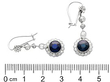 Blue Sapphire and Diamond Drop Earrings in Platinum size