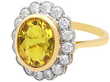 Yellow Sapphire Cluster Ring in Yellow Gold with diamonds
