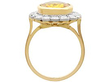 setting of Yellow Sapphire Cluster Ring