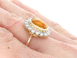 Yellow Sapphire Cluster Ring in Yellow Gold on hand