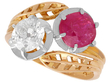 Ruby and Diamond Toi et Moi Ring