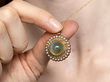 Yellow Gold Cat's Eye Chrysoberyl Pendant wearing
