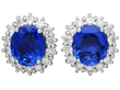 Vintage Sapphire and Diamond Cluster Earrings