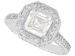 Asscher Cut Halo Engagement Ring for Sale