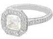 Asscher Cut Halo Engagement Ring in platinum