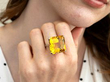 Vintage Gold Citrine Ring wearing