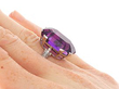 Antique Amethyst Cocktail Ring on hand
