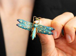 Antique Opal and Enamel Dragonfly Brooch