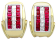Ruby and Diamond Earrings in Yellow Gold