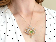 Art Nouveau Pearl Diamond and Enamel Pendant wearing