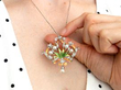 wearing Art Nouveau Pearl Diamond and Enamel Pendant