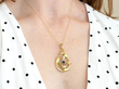 Art Nouveau Gold Sapphire Pendant wearing