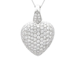 Diamond Heart Pendant Necklace in White Gold