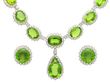 Vintage Peridot Necklace and Earring Set with Diamonds