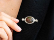 Boulder Opal Brooch with Diamonds wearing