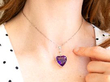 wearing Antique Amethyst Heart Necklace