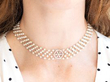wearing Antique Pearl Choker Necklace