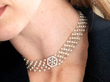 Pearl Choker Necklace with Diamonds wearing