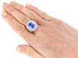 Wearing 6 Carat Sapphire Ring with Diamonds