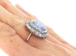 6 Carat Sapphire Ring with Diamonds on Hand
