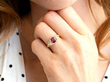 Antique Gold Ruby Diamond Ring wearing