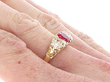 Antique Gold Ruby Diamond Ring being worn