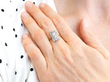Antique Rectangular Multi Diamond Dress Ring wearing