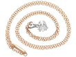 antique solitaire pendant on rose gold chain