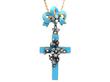 Antique Blue Enamel and Diamond Pendant