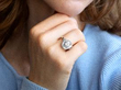 wearing Art Deco Diamond Cocktail Ring in White Gold