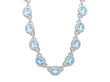 Diamond and Aquamarine Necklace in White Gold