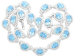 contemporary Diamond and Aquamarine Necklace in White Gold