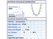 Diamond and Aquamarine Necklace in White Gold grading card