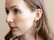 Art Deco Aquamarine Drop Earring wearing