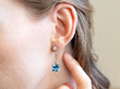 wearing Art Deco Aquamarine Drop Earring