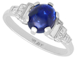 Antique Cabochon Sapphire and Diamond Ring