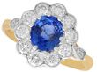 Antique Oval Sapphire and Diamond Ring