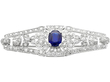 1920s sapphire and Diamond Brooch in Platinum