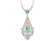 Antique Pearl and Emerald Pendant with Diamonds
